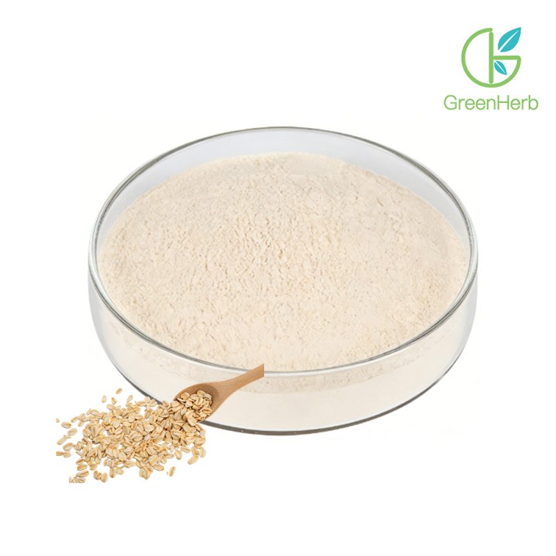 Primo piano sui dettagli della consistenza delle proteine d'avena in polvere